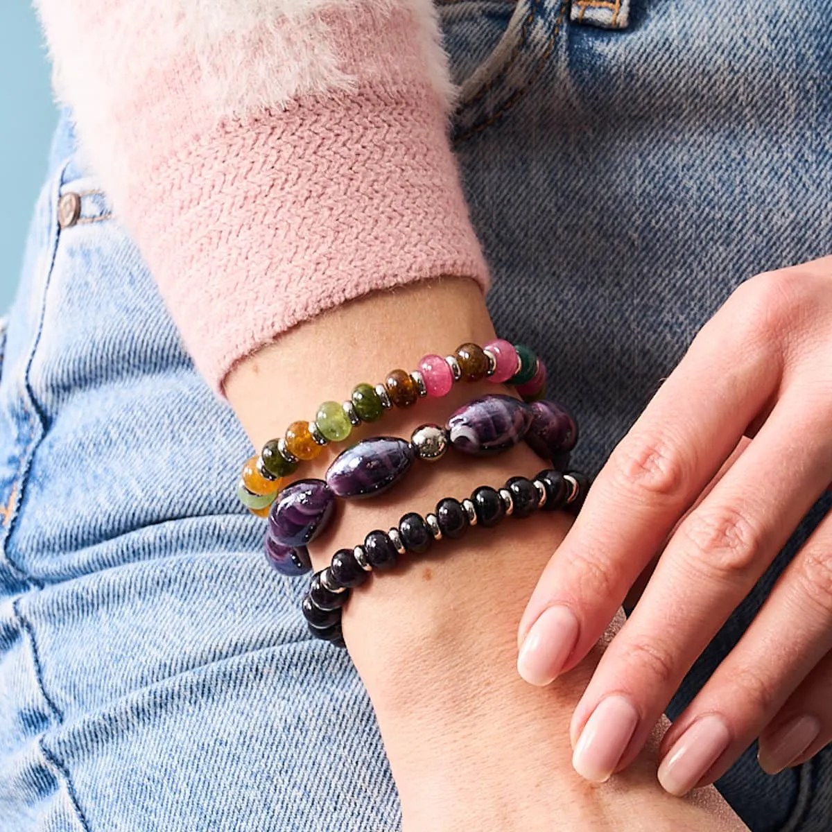 Purple Jade | Abacus Gemstone Bracelet