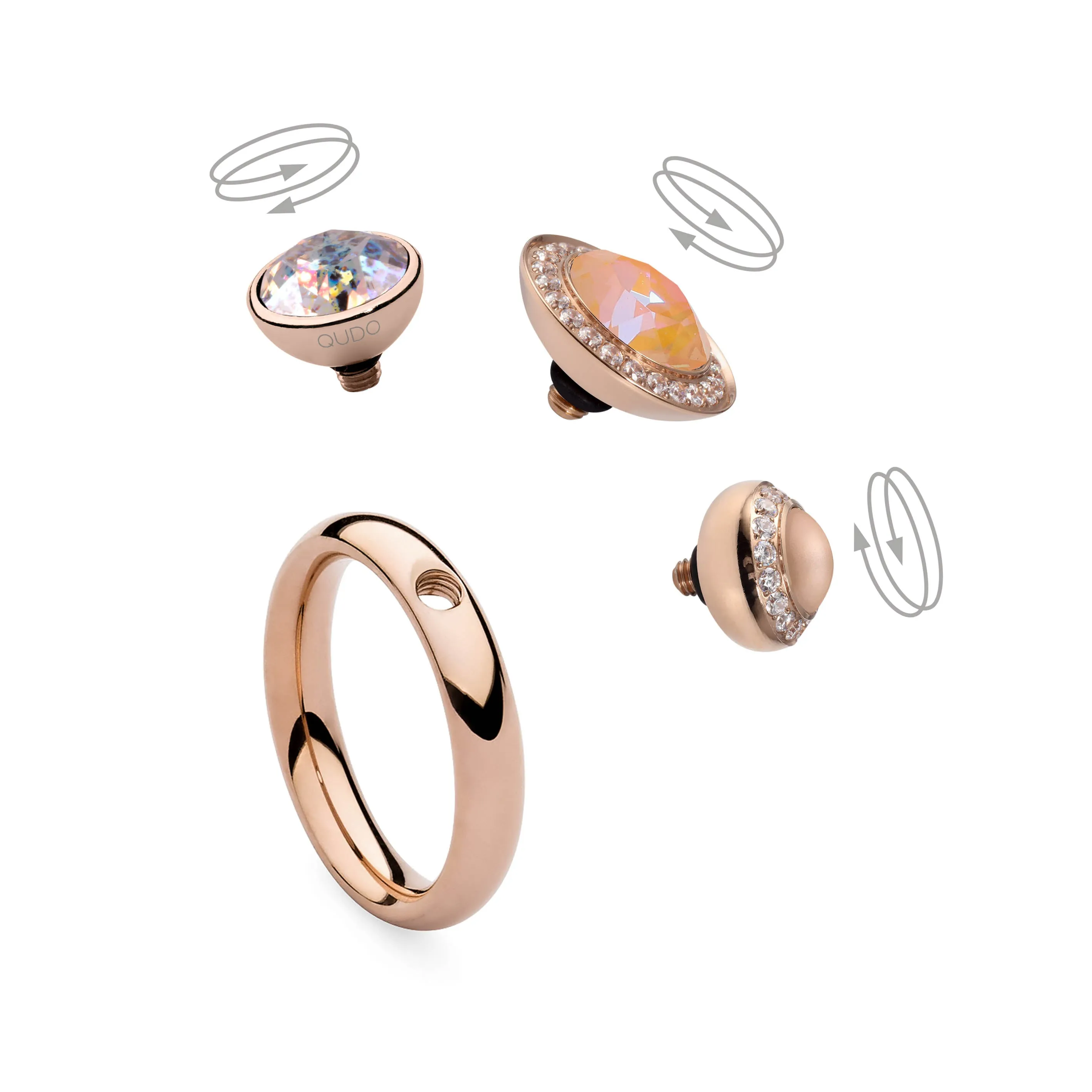 Qudo Canino 9mm Gold Topper - Pacific Opal