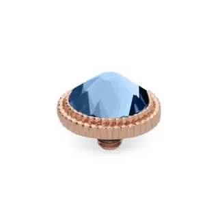 Qudo Fabero 10mm Rose Gold Topper - Light Sapphire