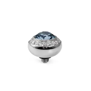 Qudo Tondo Deluxe 10mm Silver Topper - Light Sapphire