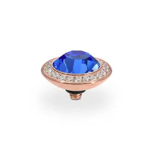Qudo Tondo Deluxe 13mm Rose Gold Topper - Sapphire