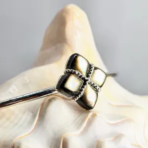 "Princess Flower" Sz Med to Lg Bracelets - Tahitian MOP, South Sea MOP or, Conch, Anti-tarnish Sterling
