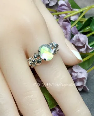 Rainbow Quartz Doublet, Handmade Ring, Rainbow Moonstone Ring, Made to Order