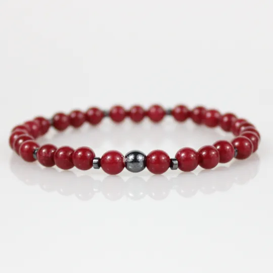 Red Jade Love Charm Bead Bracelet Set
