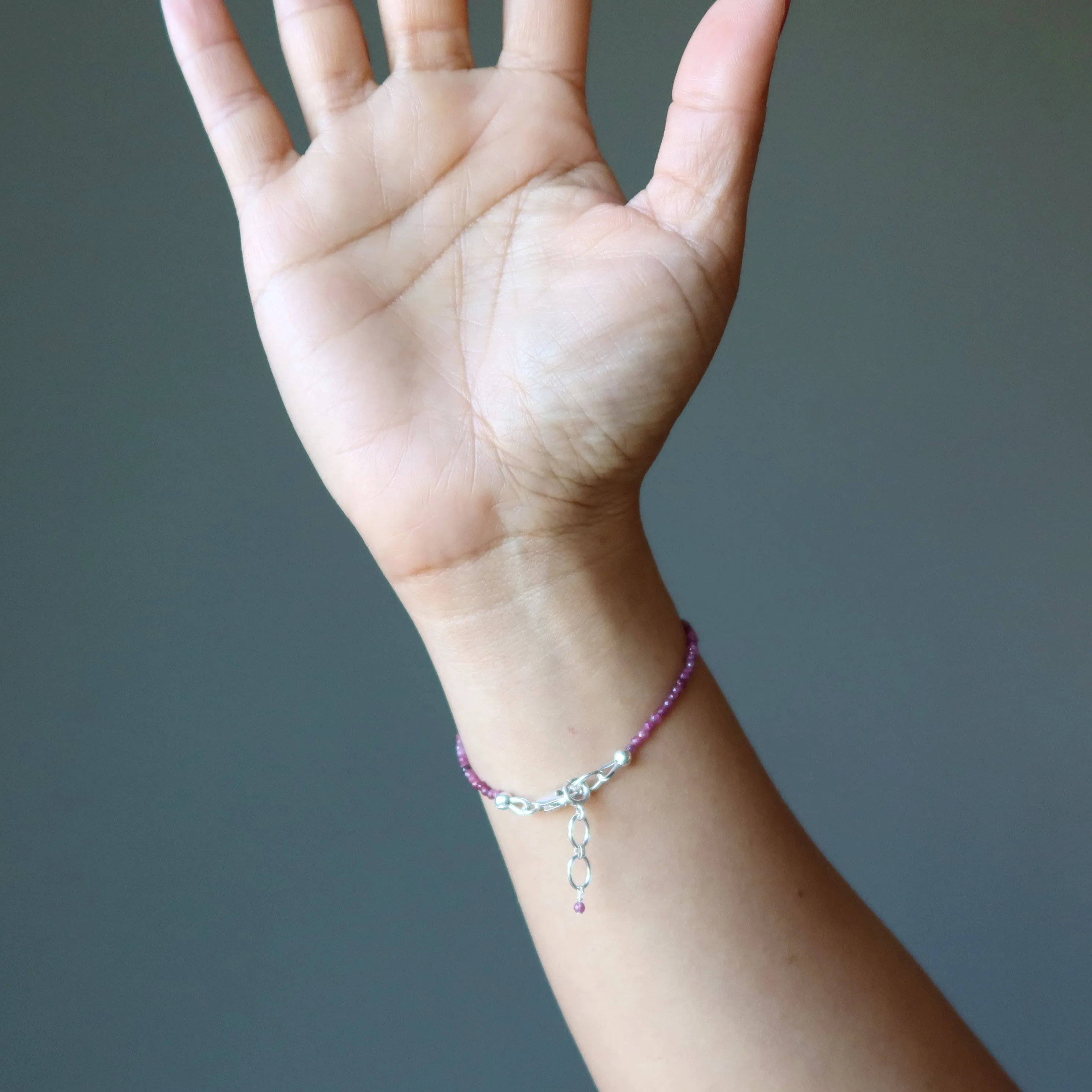 Red Ruby Bracelet Spark of Light Gem Sterling Silver
