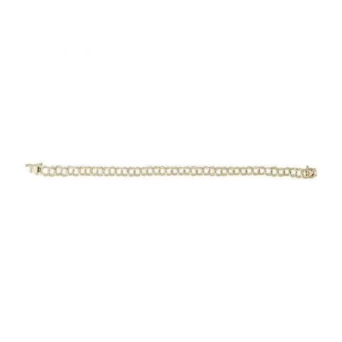 Rembrandt Charms Sterling Silver Rhodium or Gold Plated Double Link Charm Bracelet