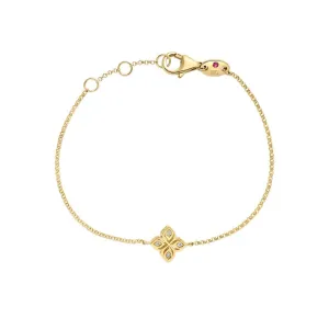 Roberto Coin 18k Yellow Gold Small Diamond Flower Bracelet