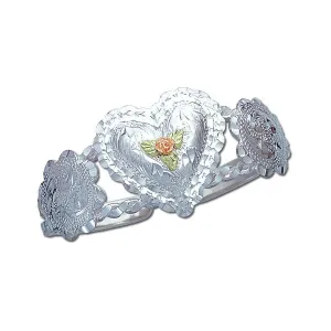 Rose Heart - Sterling Silver Black Hills Gold Bracelet