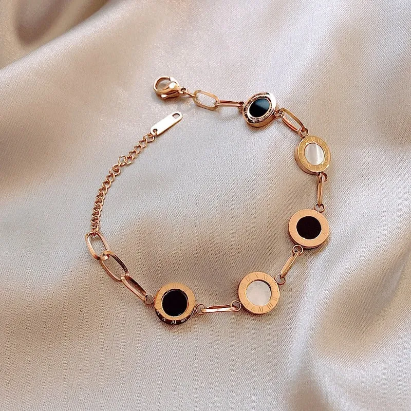 Rose Stainless Roman Bracelet