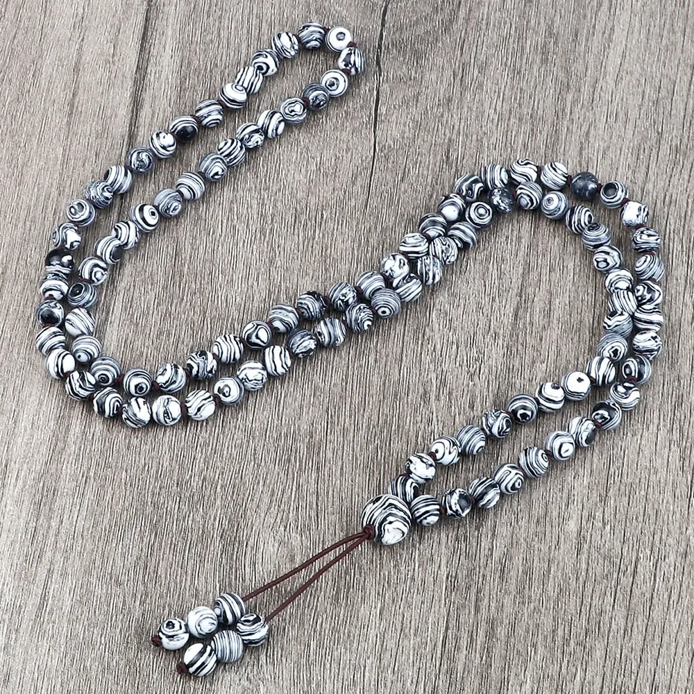 Round Agates Onyx Natural Stone Beads Necklace