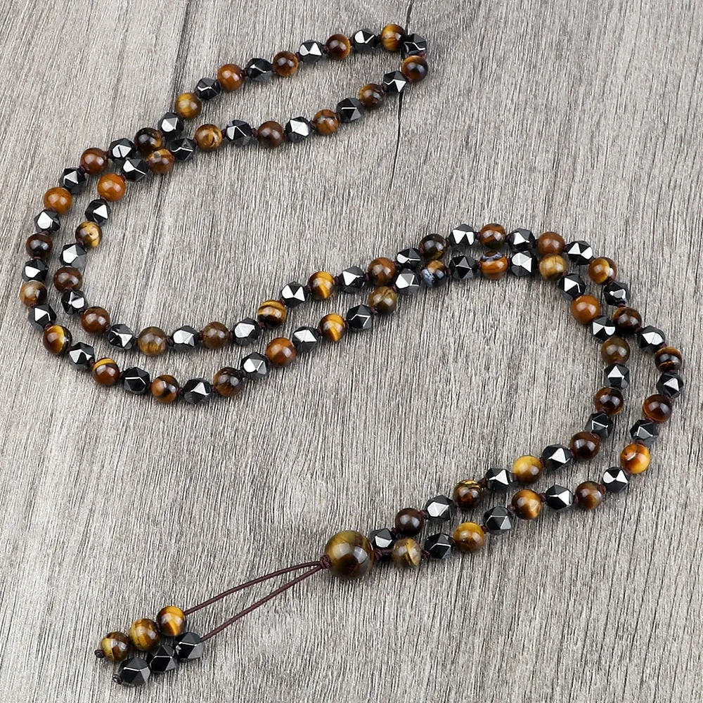 Round Agates Onyx Natural Stone Beads Necklace