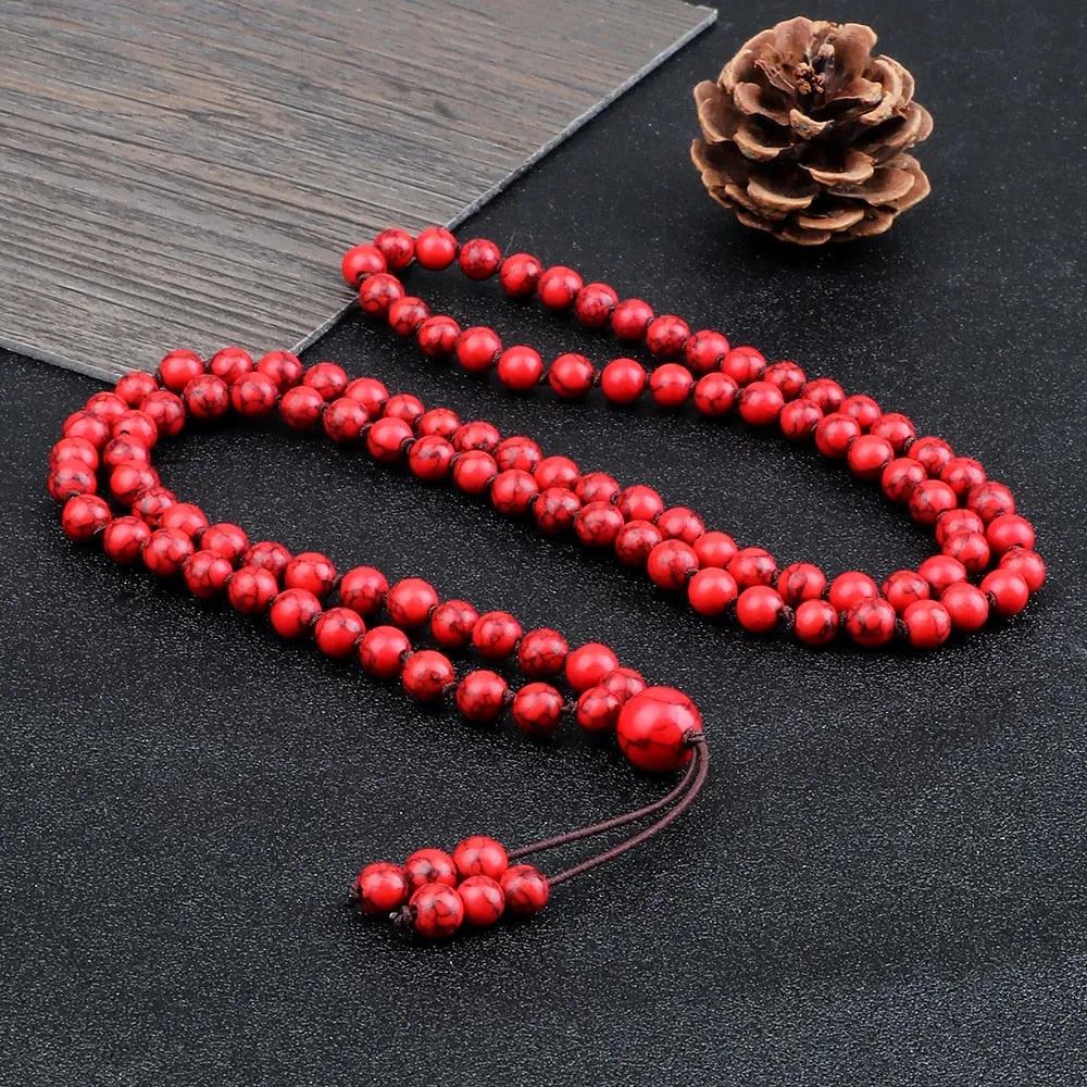Round Agates Onyx Natural Stone Beads Necklace