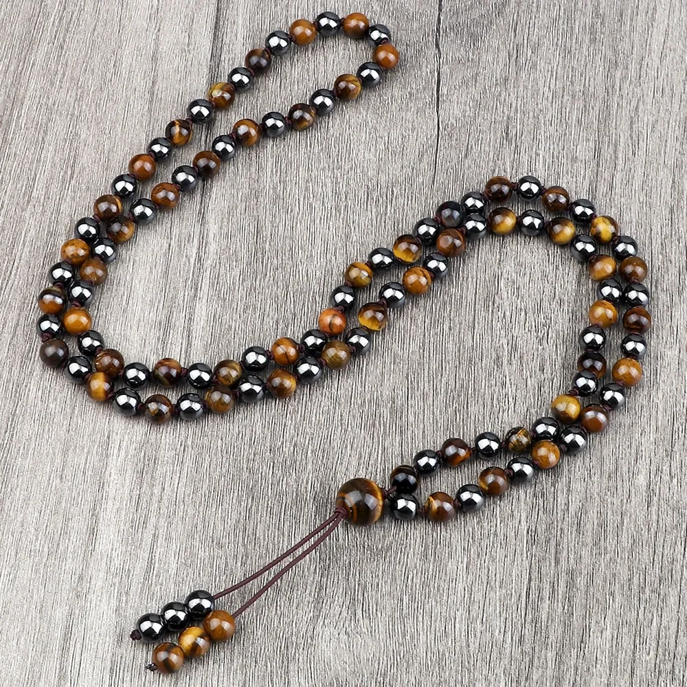 Round Agates Onyx Natural Stone Beads Necklace