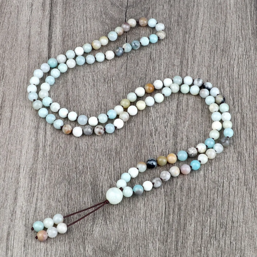 Round Agates Onyx Natural Stone Beads Necklace