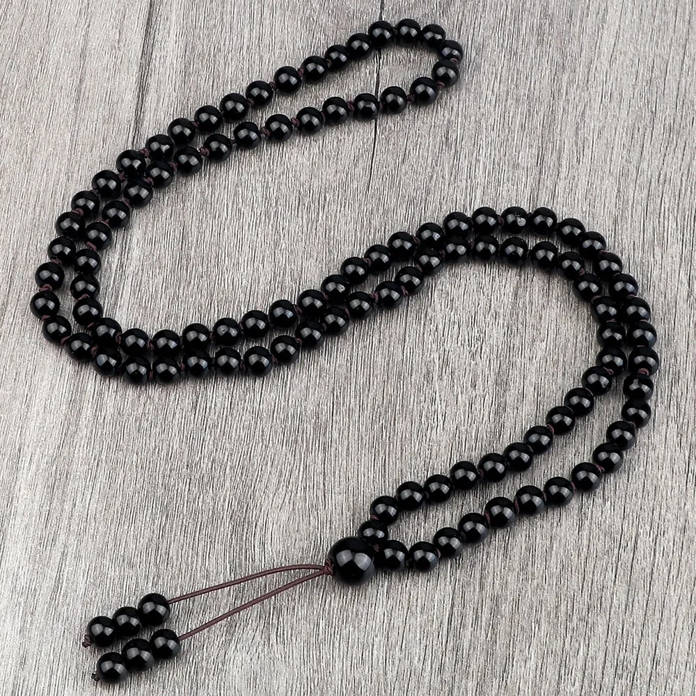 Round Agates Onyx Natural Stone Beads Necklace