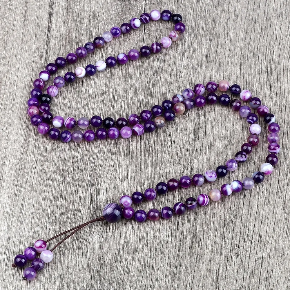 Round Agates Onyx Natural Stone Beads Necklace