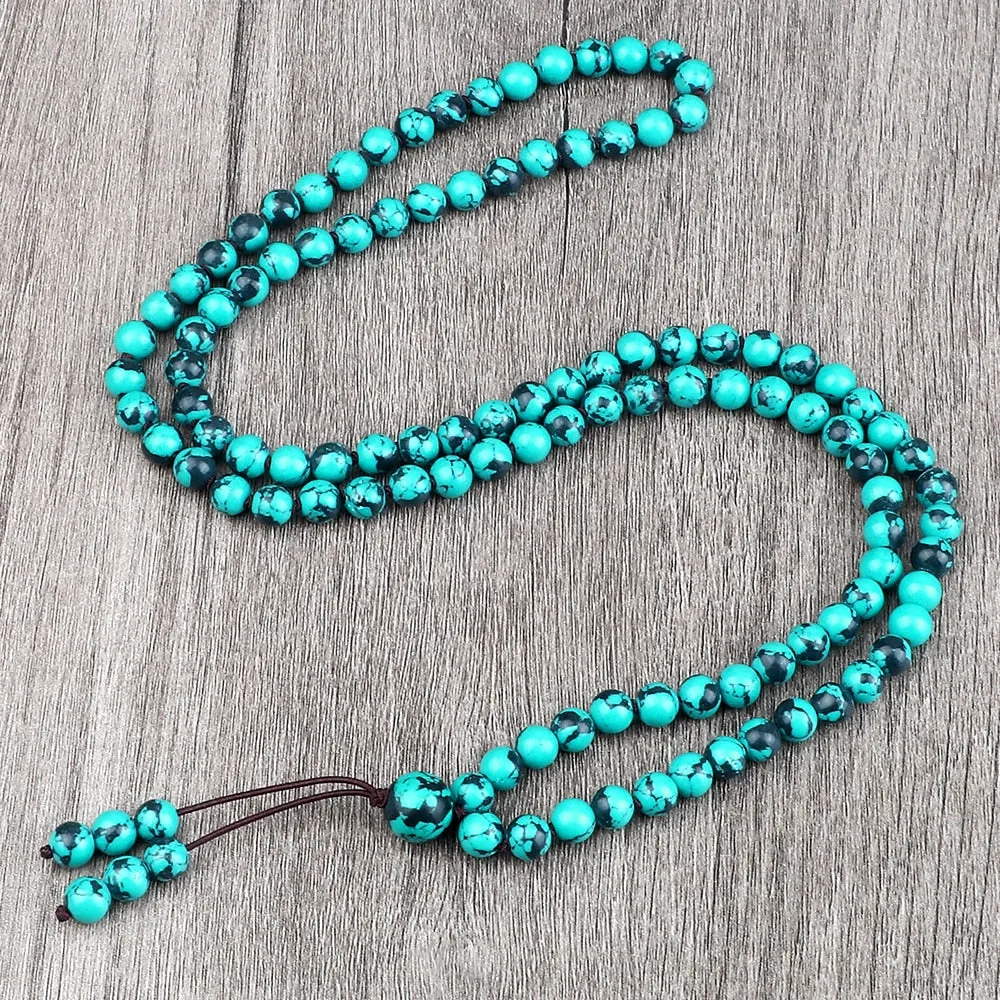 Round Agates Onyx Natural Stone Beads Necklace