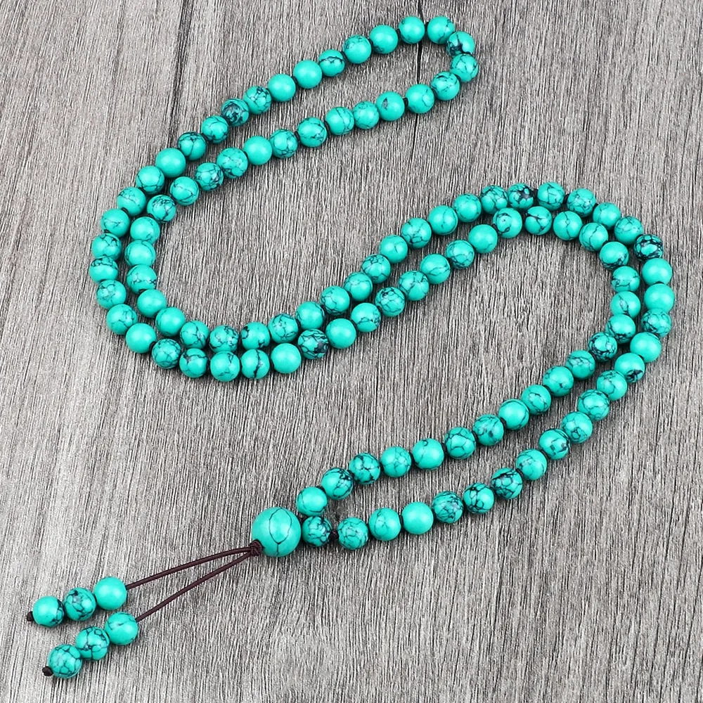 Round Agates Onyx Natural Stone Beads Necklace
