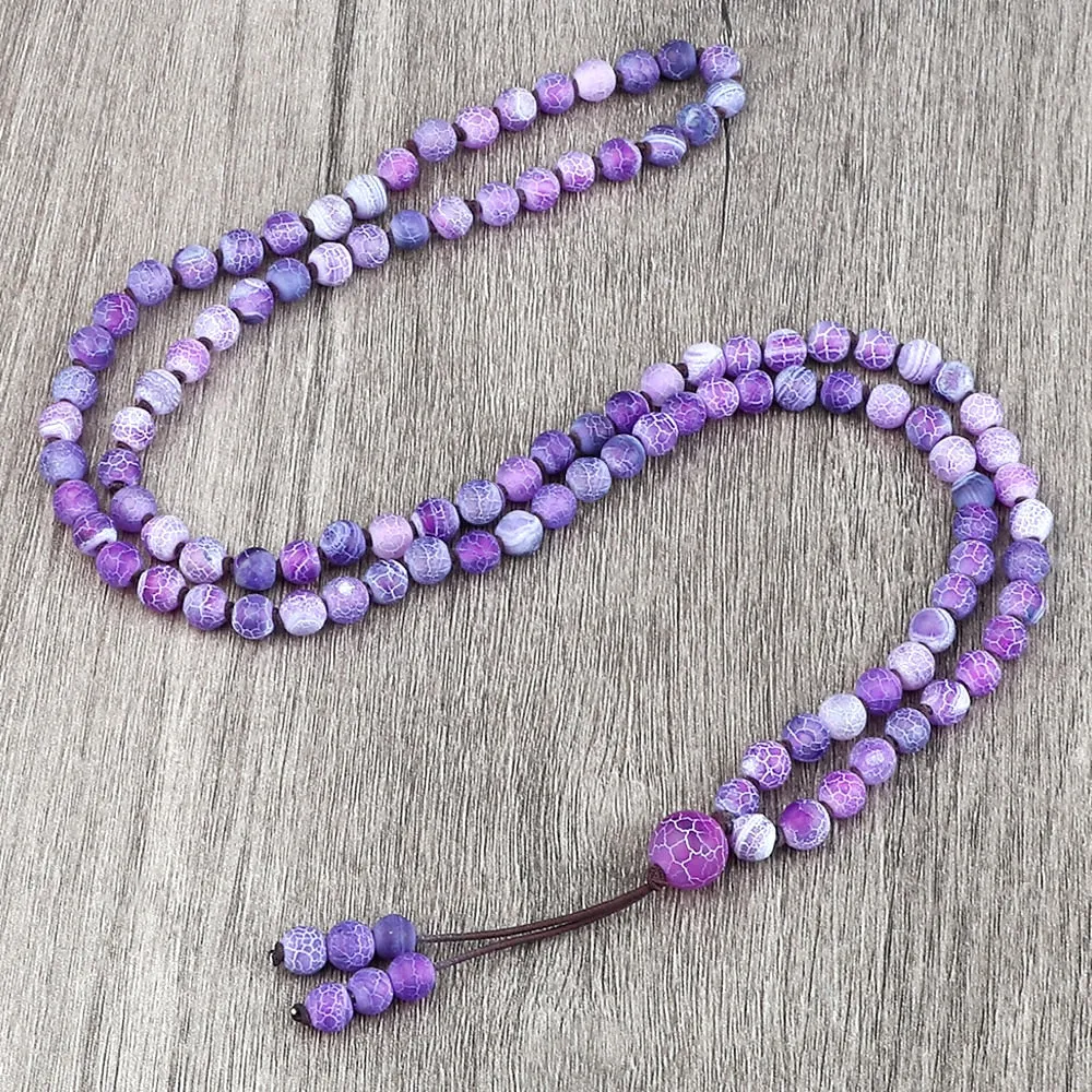 Round Agates Onyx Natural Stone Beads Necklace