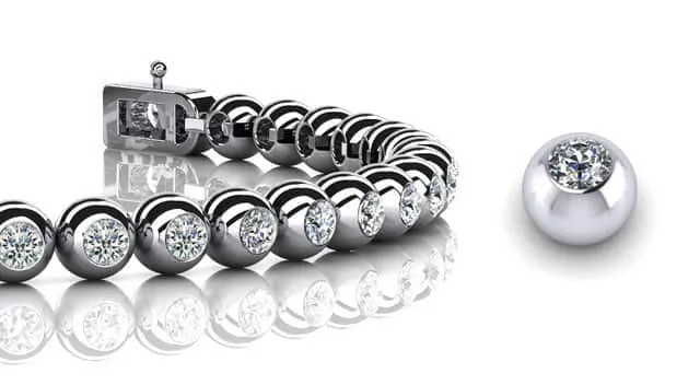 Round Bezel Set Lab-Grown Diamond Tennis Bracelet with 1.04 ct.(finished) 1.7mm
