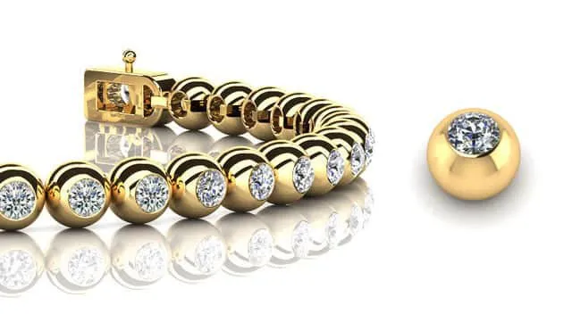 Round Bezel Set Lab-Grown Diamond Tennis Bracelet with 1.04 ct.(finished) 1.7mm