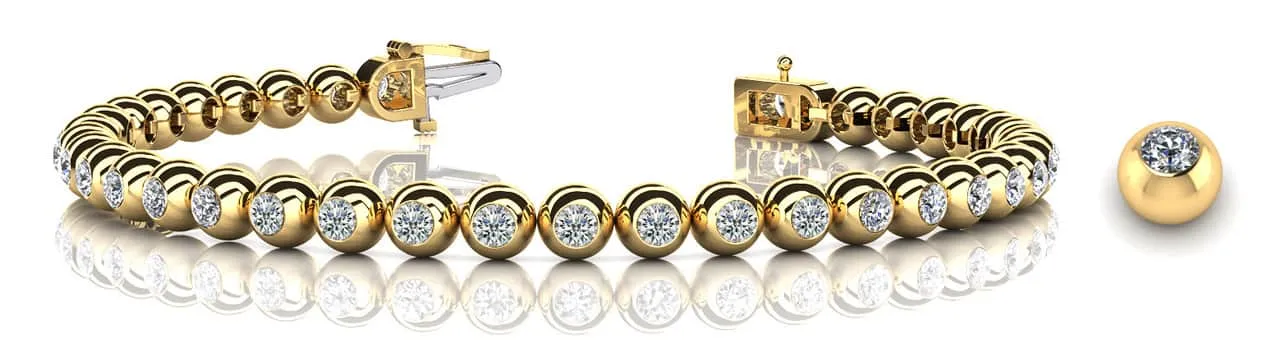 Round Bezel Set Lab-Grown Diamond Tennis Bracelet with 1.04 ct.(finished) 1.7mm
