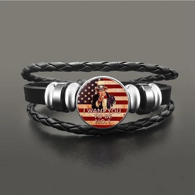 Route 66 Leather Bracelet Jewelry Button Snap Men Women (various models) SJA