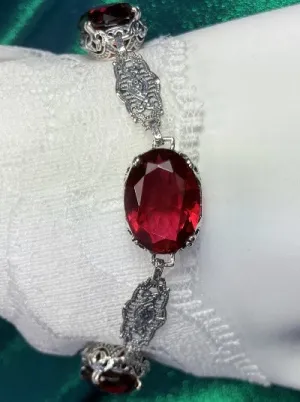 Ruby Red Bracelet, Edwardian Reproduction Jewelry #B70