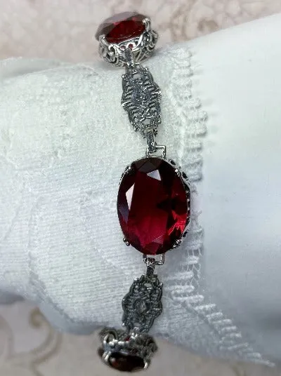 Ruby Red Bracelet, Edwardian Reproduction Jewelry #B70