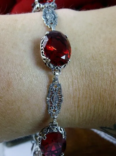 Ruby Red Bracelet, Edwardian Reproduction Jewelry #B70