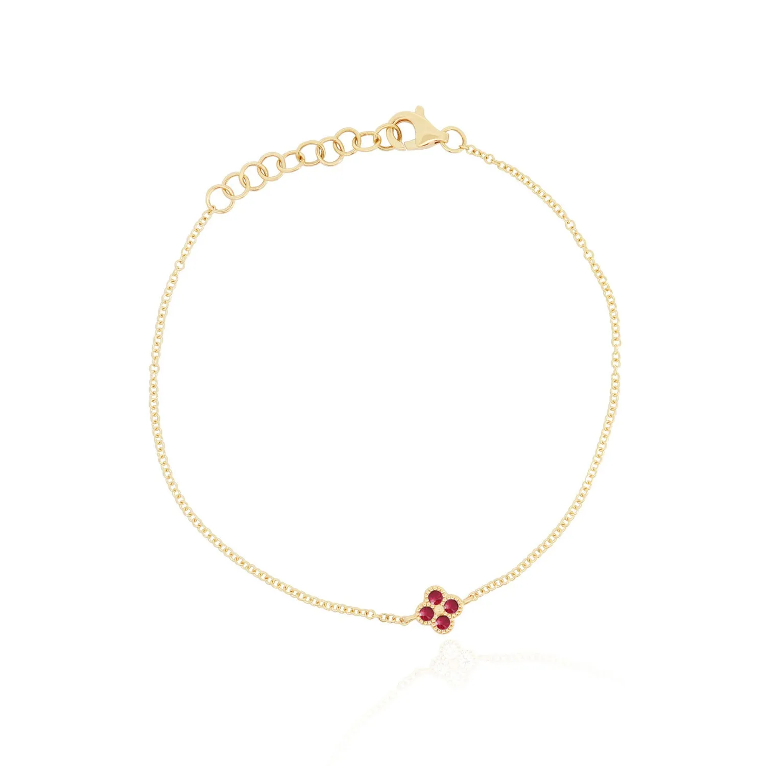 Ruby Single Clover Bracelet