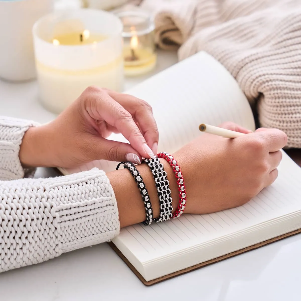 Ruby x Silver | Catena Links Bracelet