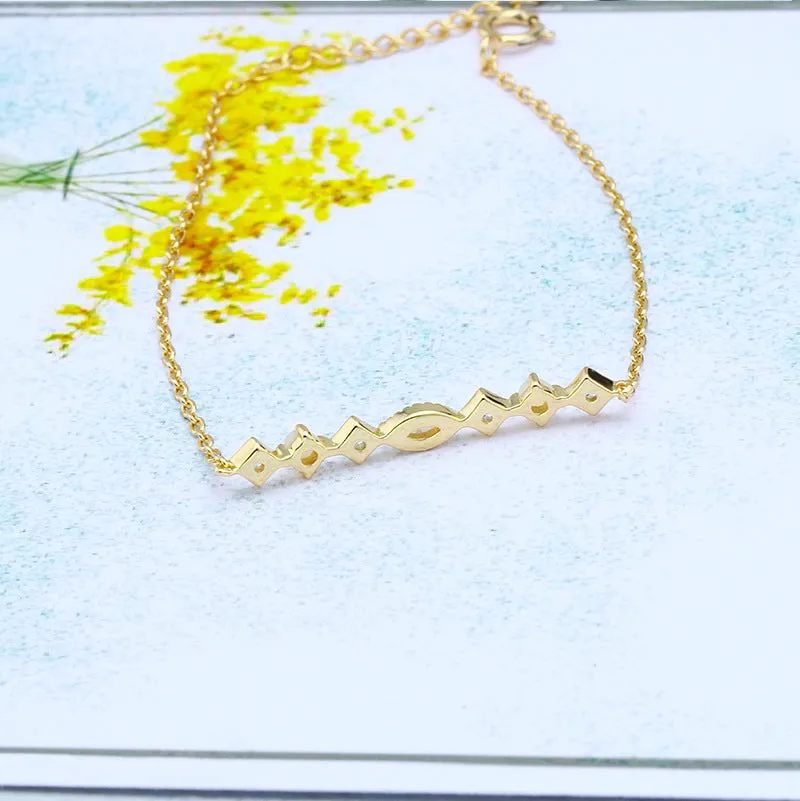 S925 Silver Diamond Shape Australian Opal Bracelet