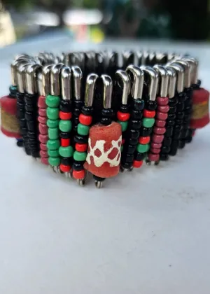 Safety Pin Bracelets by K. Joy Peters (Black, Red, Green)