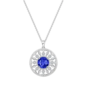 Sapphire Medallion Pendant Necklace