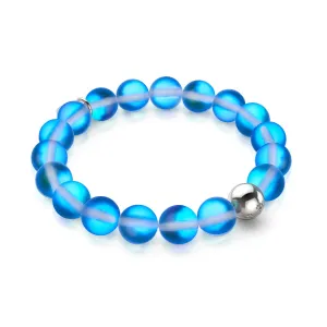 Sapphire | Silver | Mermaid Glass Statement Bracelet