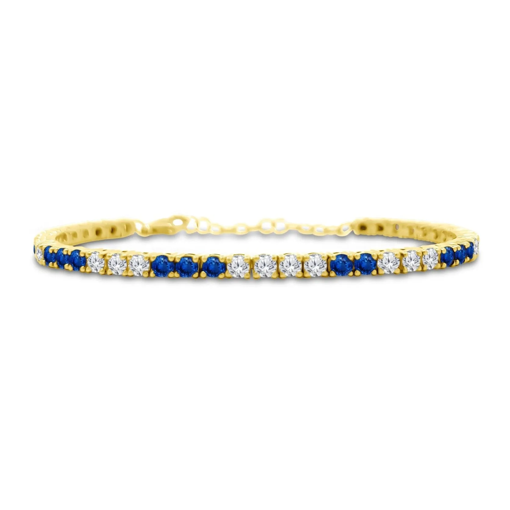 Scattered Gemstone & Diamond Tennis Bracelet