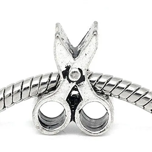 Scissors Bead Spacer for Snake Chain Charm Bracelet