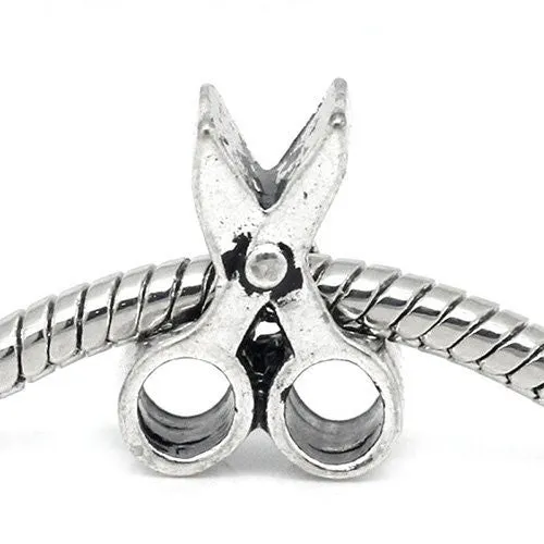 Scissors Bead Spacer for Snake Chain Charm Bracelet