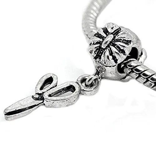 Scissors European Bead Compatible for Most European Snake Chain Bracelet