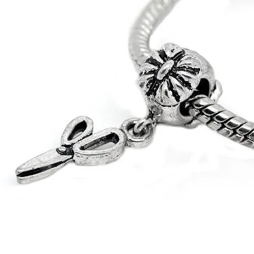 Scissors European Bead Compatible for Most European Snake Chain Bracelet