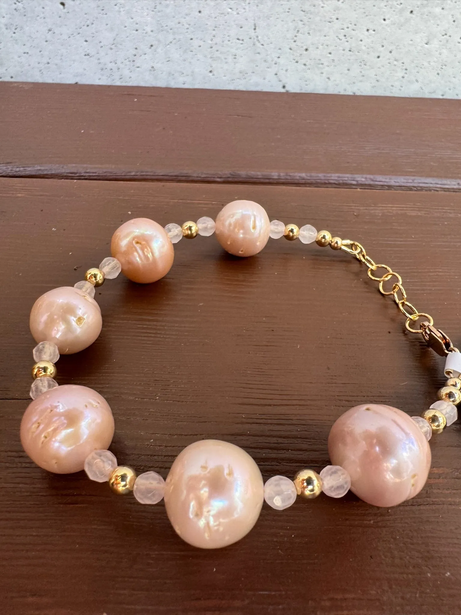Sea Lustre Pearl Rose Quartz Bracelet