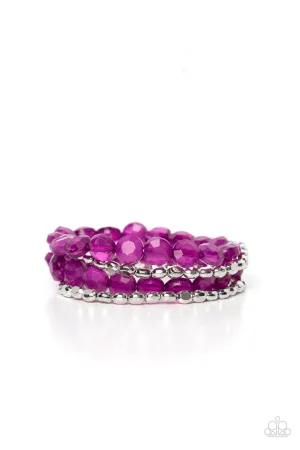 Seaside Siesta - Purple - Beaded Paparazzi Stretchy Bracelet