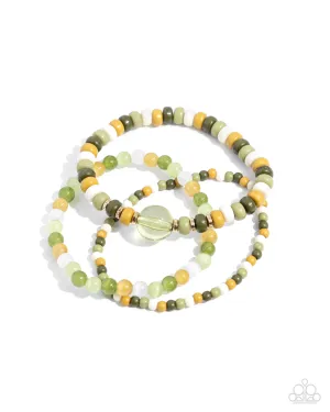 Seed Bead Stack Green Bracelet