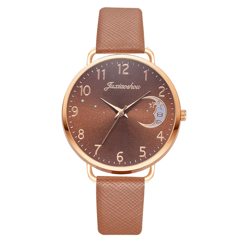 Set with watch and bracelets with moon phase dial