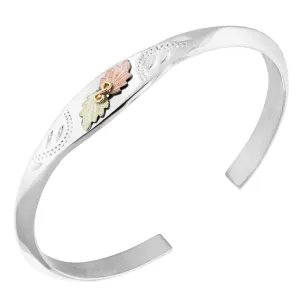 Shining Bangle - Sterling Silver Black Hills Gold Bracelet