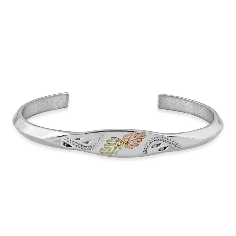 Shining Bangle - Sterling Silver Black Hills Gold Bracelet