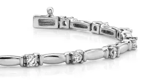 Shiny Column Link Lab-Grown Diamond Bracelet with 1.47 ct.(finished) 3mm
