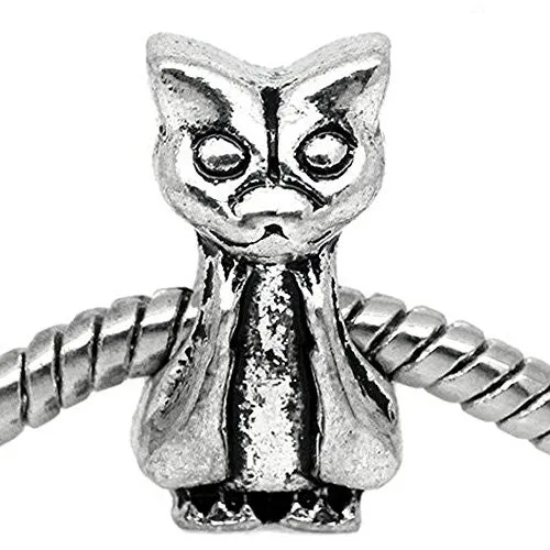 Siamese Cat European Bead Compatible for Most European Snake Chain Bracelet