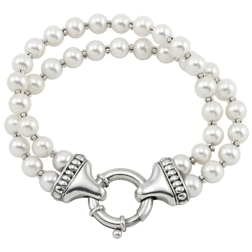 Signature Caviar Two-Tone Pearl Bracelet Gift Set